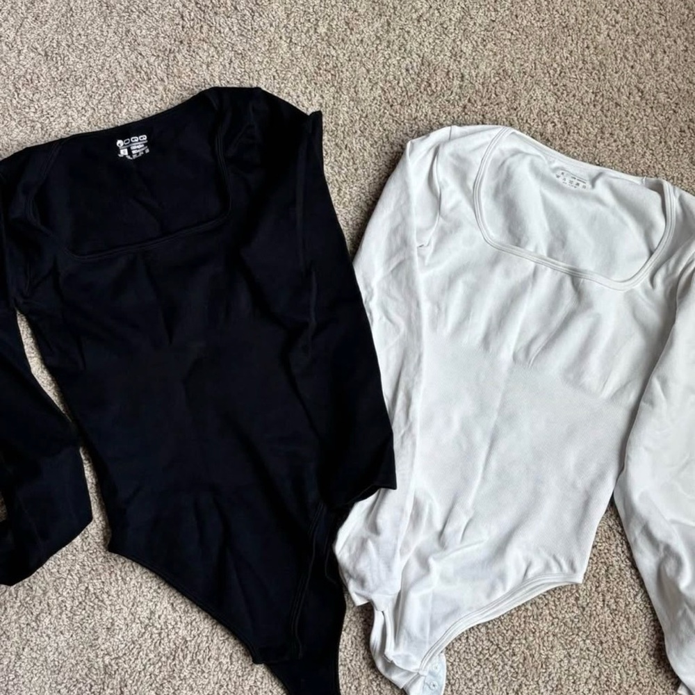 Black and White Women's Bodysuit Set
